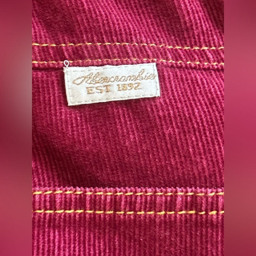 Vintage Y2K Abercrombie & Fitch Corduroy Flare Pants Burgundy - Size 8 - Picture 6 of 7